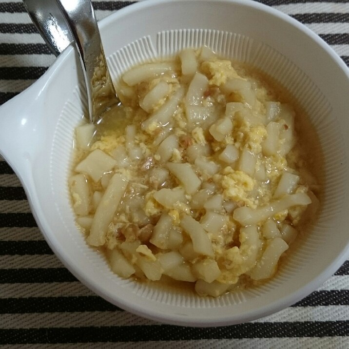 離乳食~納豆の卵とじ味噌うどん~